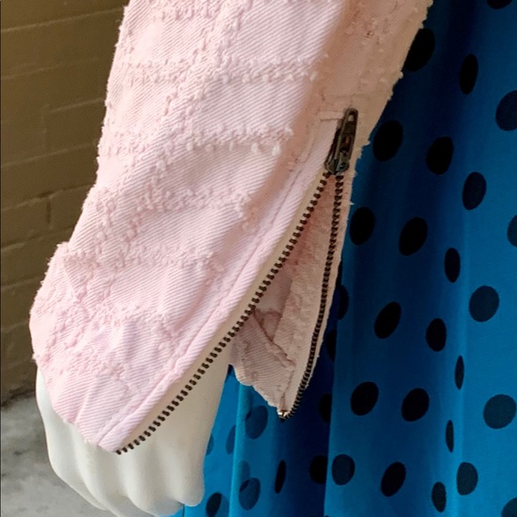 Free People faded denim moto jacket. - Picture 7 of 8